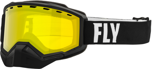 FLY RACING - 37-50080 - FOCUS SNOW GOGGLE BLACK/WHITE W/ YELLOW LENS