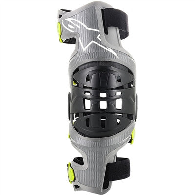Alpinestars 2019 Bionic-7 Knee Brace - Set Pair - Silver/Yellow Fluorescent