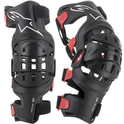 Alpinestars 2019 Bionic-10 Carbon Knee Braces - Set Pair - Black/Red