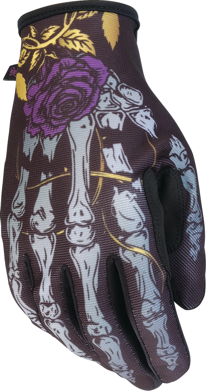 Z1R Womens Reflective Bone Gloves Black