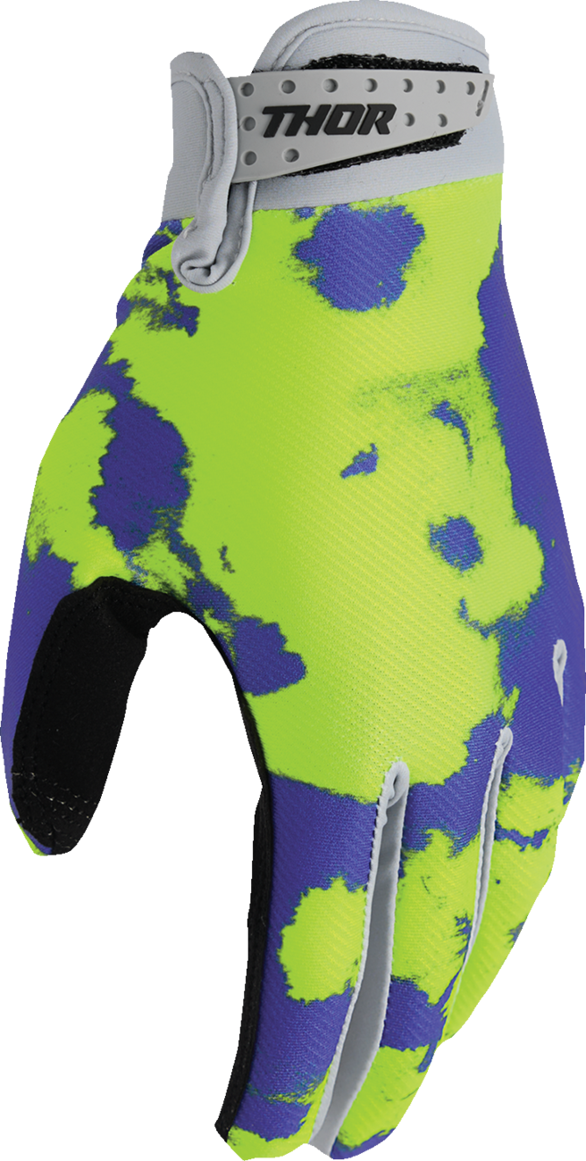 Thor 2026 Youth Launchmode Bleach Gloves Gray/Acid