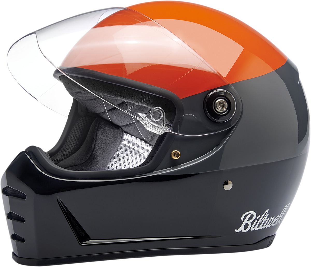 Biltwell Lane Splitter Full Face Helmet Gloss Podium Orange/Gray/Black