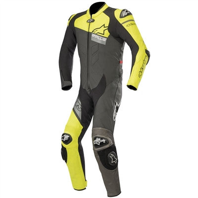 Alpinestars 2019 GP Plus Venom 1-Piece Leather Racing Suit - Black/Yellow Fluorescent/Grey
