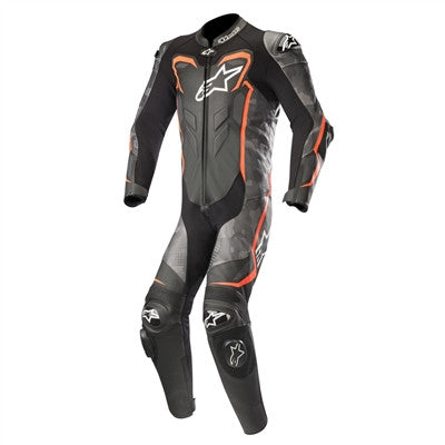Alpinestars 2019 GP Plus Camo 1-Piece Leather Racing Suit - Black/Camo/Red Fluorescent