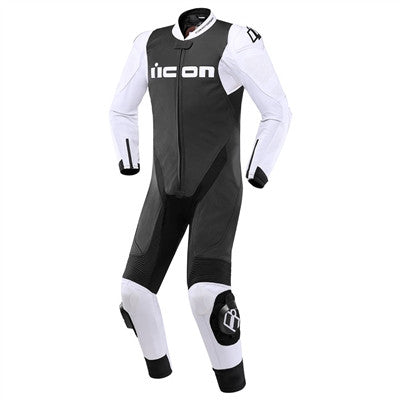 Icon Hypersport 1-Piece Riding Suit - White/Black