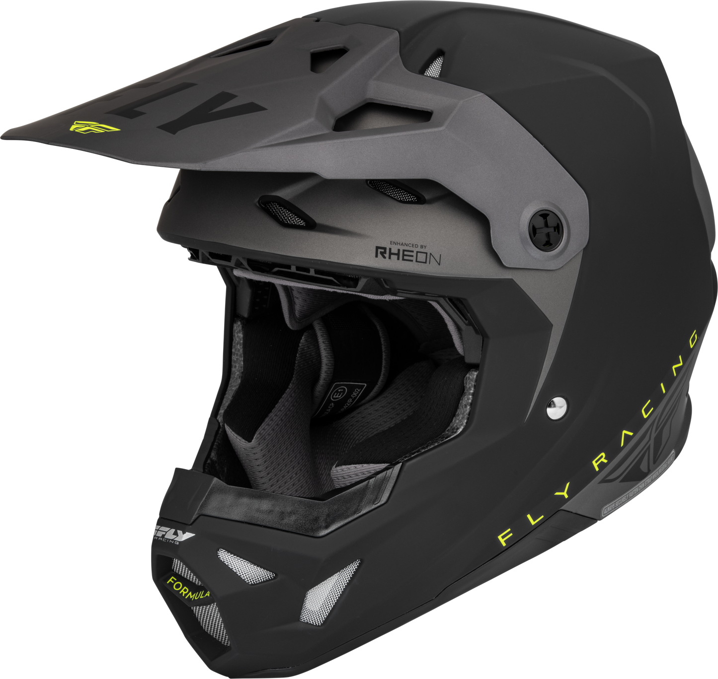 FLY Racing 2023 Formula CP Slant Offroad Helmet Matte Black/Grey/Hi-Vis
