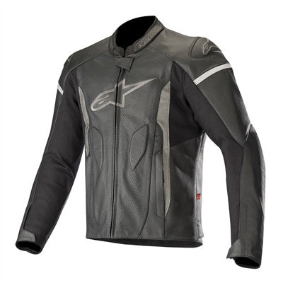 Alpinestars 2019 Faster Leather Jacket - Black/Black
