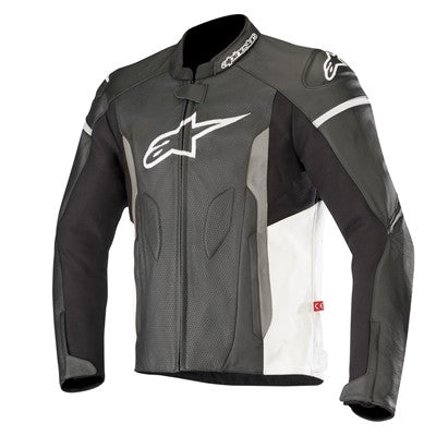 Alpinestars 2019 Faster Leather Jacket - Black/White
