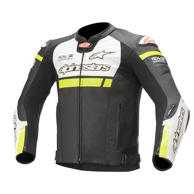 Alpinestars Missile Ignition Airflow Leather Jacket - Black/White/Yellow