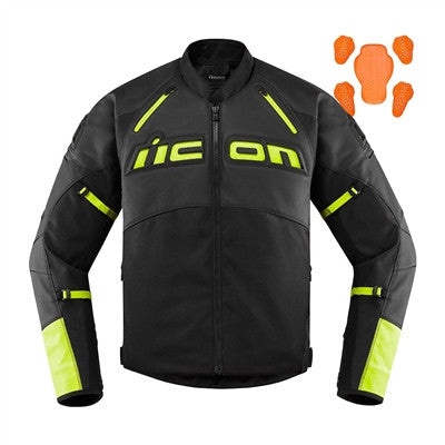 Icon Contra 2 Leather Jacket - Hi-Viz