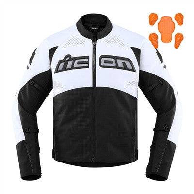 Icon Contra 2 Perforated Leather Jacket - White