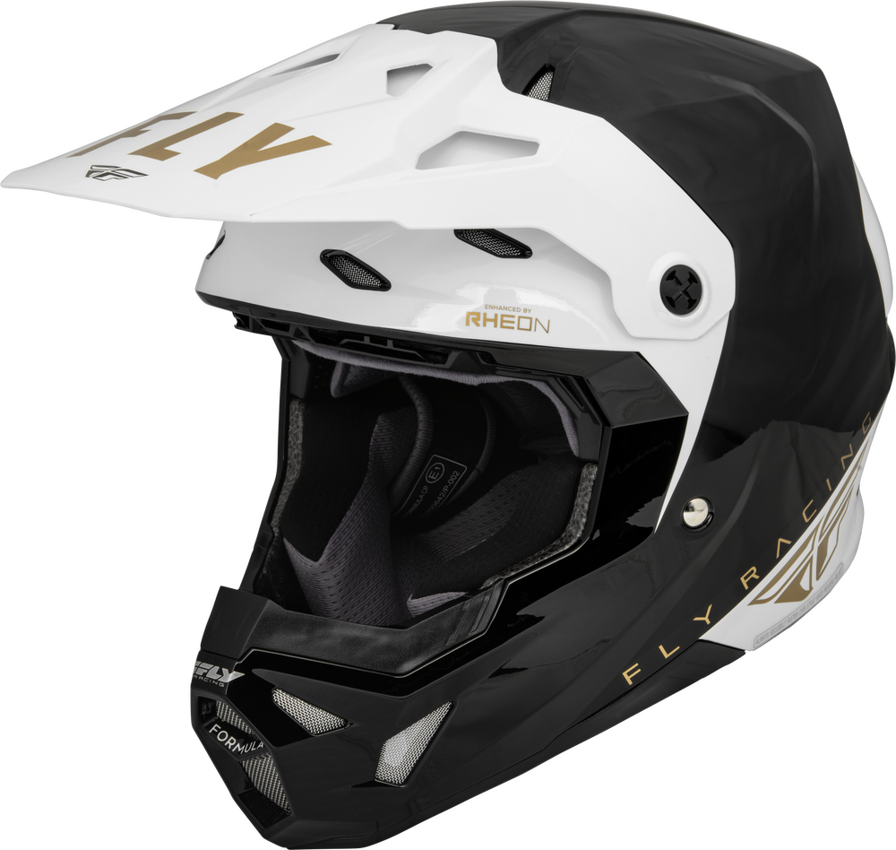 FLY Racing 2023 Formula CP Slant Offroad Helmet Black/White/Gold