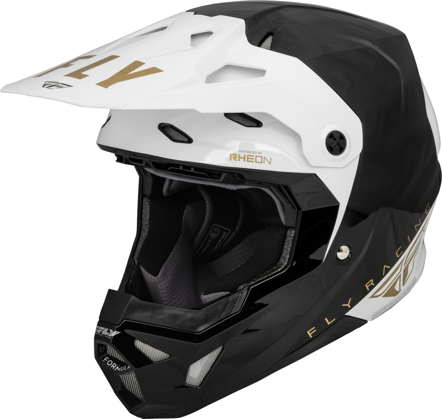 FLY Racing 2023 Formula CP Slant Offroad Helmet Black/White/Gold
