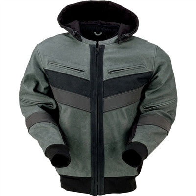 Z1R Thrasher Leather Jacket - Grey/Black