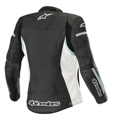 Alpinestars 2019 Womens Stella Kira Leather Jacket - Black/White/Teal