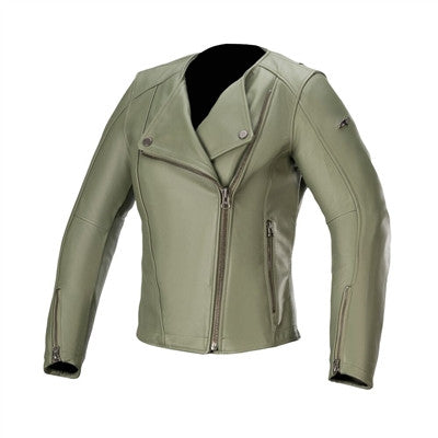 Alpinestars Womens Alice Leather Jacket - Military Green