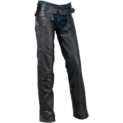 Z1R Womens Sabot Leather Chap - Black