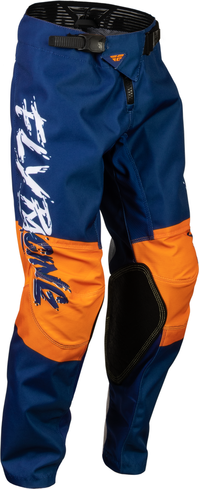 FLY Racing 2023 Youth Kinetic Khaos Pants White/Navy/Orange