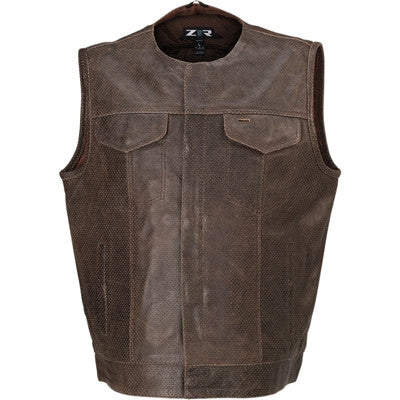 Z1R Ganja Brown Perforated Vest - Brown