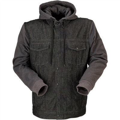 Z1R Denim Riding Hoodie - Black/Grey