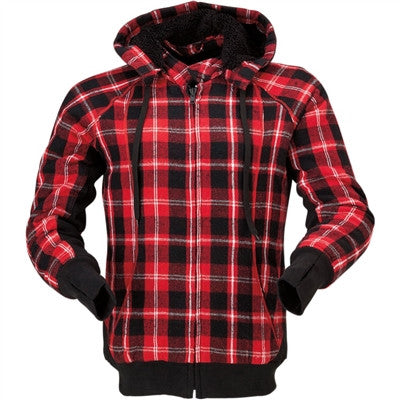 Z1R Womens Lumberjill Flannel Hoodie Jacket - Red/Black