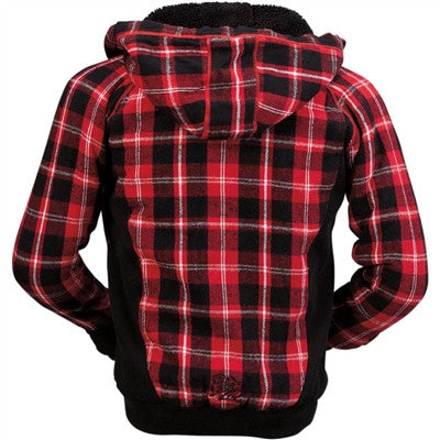 Z1R Womens Lumberjill Flannel Hoodie Jacket - Red/Black