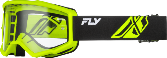 FLY Racing Youth Focus Hi-Vis/Black with Clear Lens