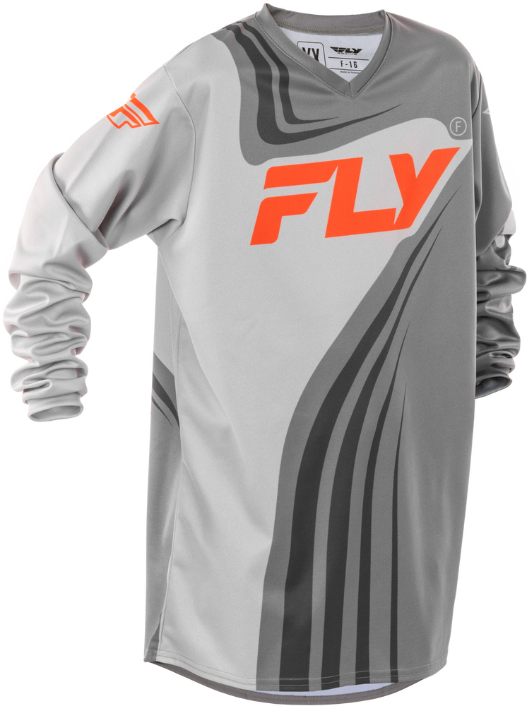 FLY Racing 2025 Youth F-16 Jersey Grey/Orange