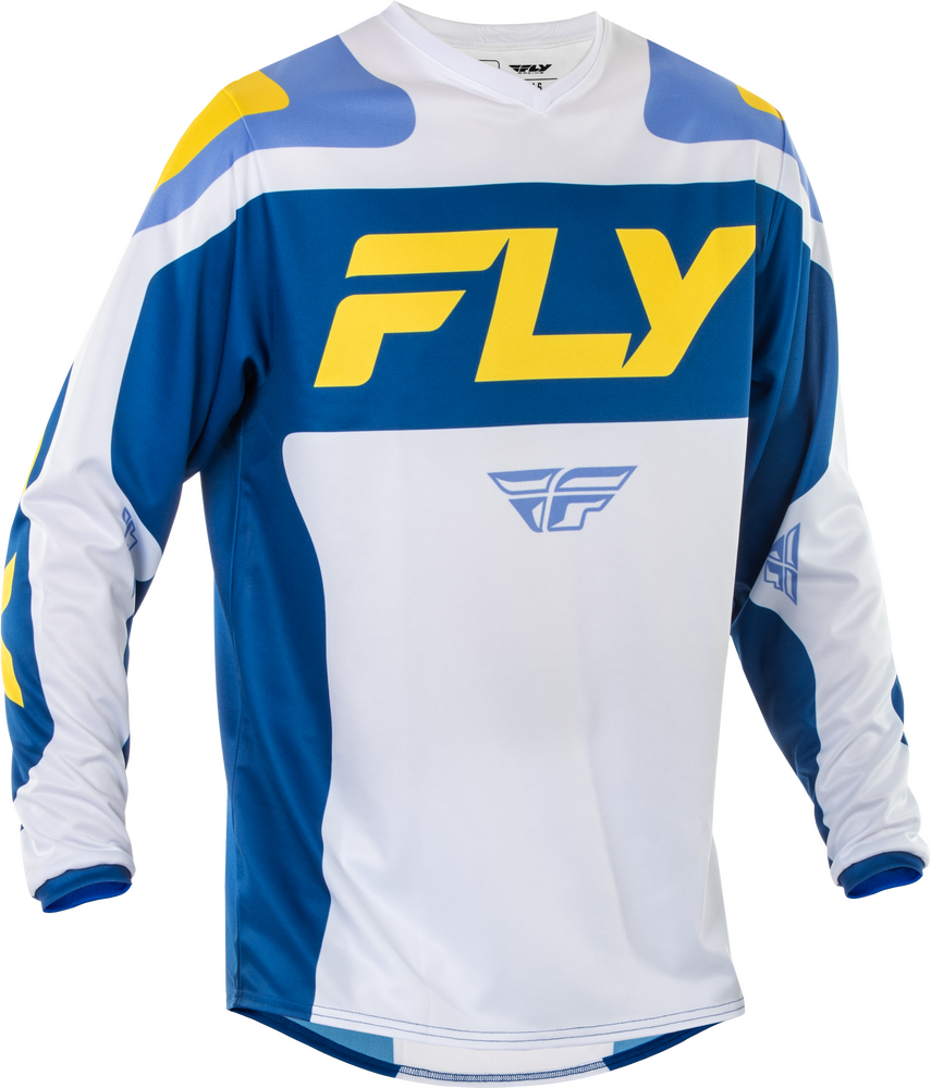 FLY Racing 2025 F-16 Jersey White/Dark Blue/Yellow