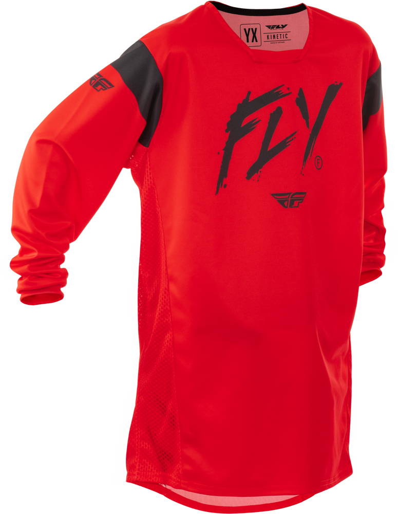 FLY Racing 2025 Youth Kinetic Stoke Jersey Red/Black