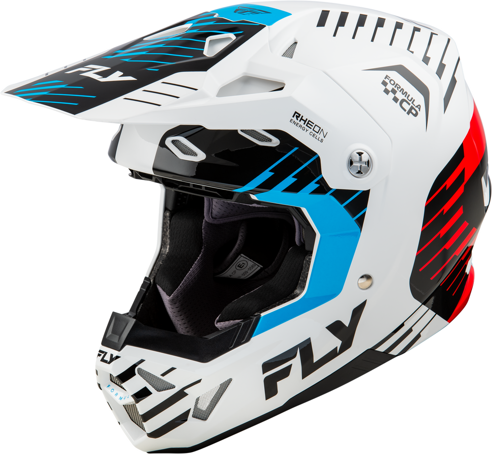 FLY Racing 2025 Formula CP Slice Helmet White/Red/Cyan