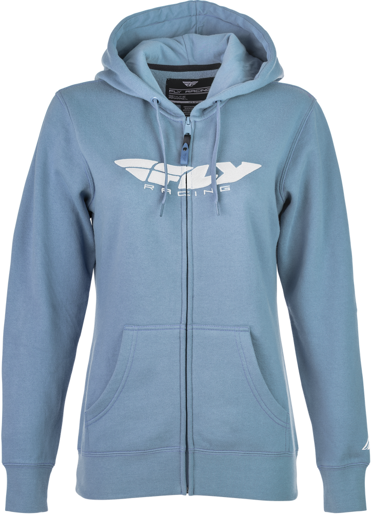 FLY Racing Womens FLY Corporate Zip Up Hoodie Light Blue
