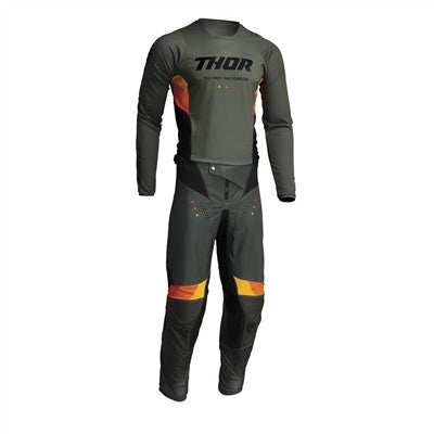 Thor Pulse React Jersey and Pant Combo Army/Black