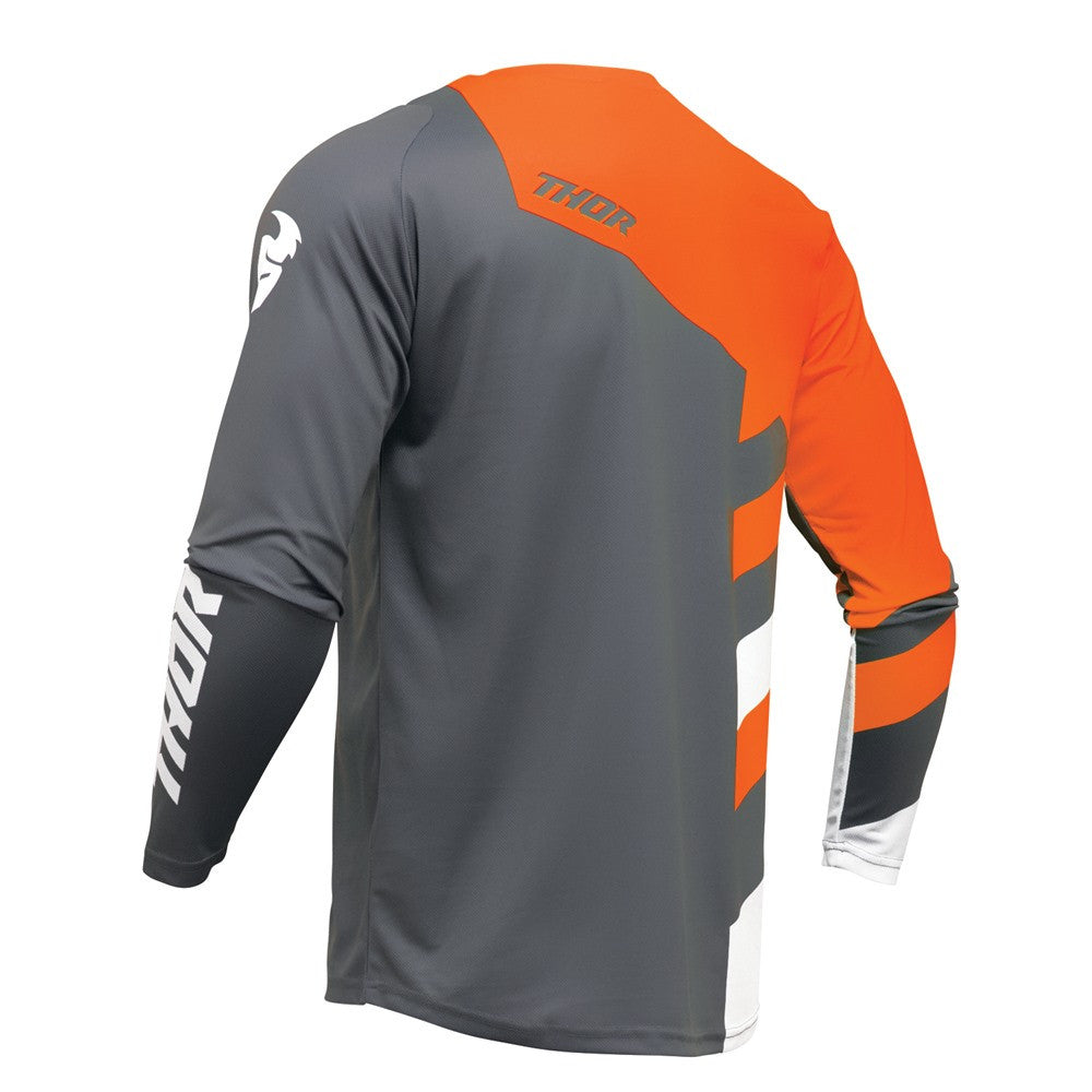 Thor 2024 Youth Sector Checker Jersey - Charcoal/Orange