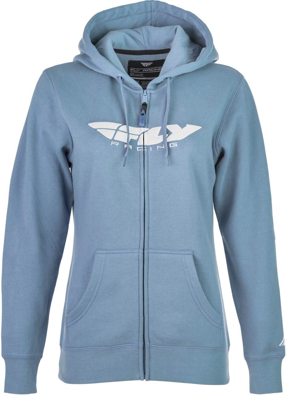 FLY Racing Womens FLY Corporate Zip Up Hoodie Light Blue