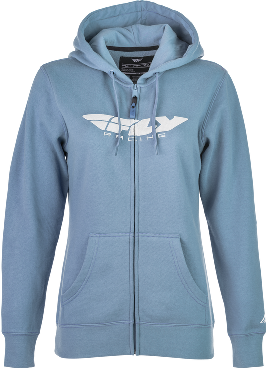 FLY Racing Womens FLY Corporate Zip Up Hoodie Light Blue