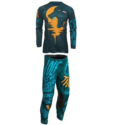 Thor Youth Pulse Counting Sheep Jersey and Pant Combo Teal/Tangerine