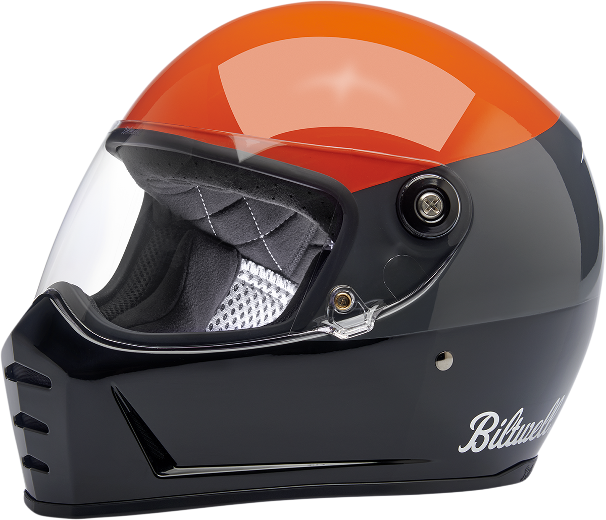 Biltwell Lane Splitter Full Face Helmet Gloss Podium Orange/Gray/Black