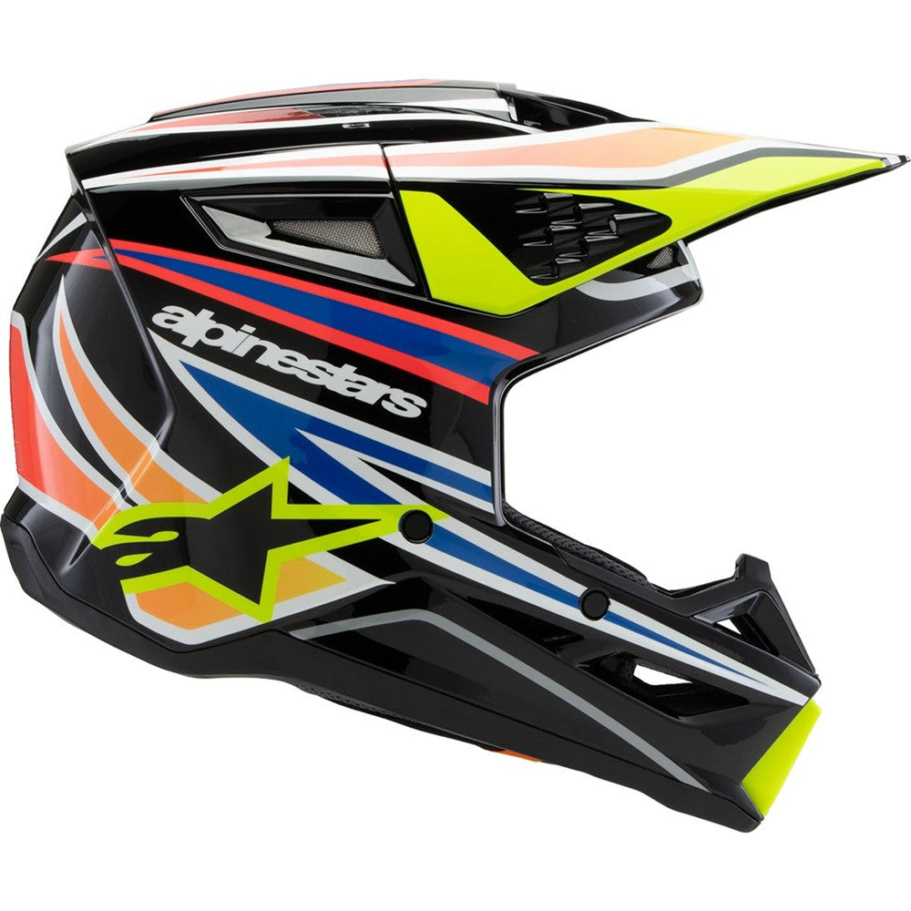 Alpinestars Youth Supertech SM3 Helmet Wurx Black/Yellow Fluo/Blue/Red Gloss