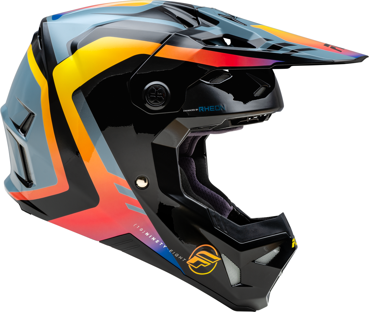 FLY Racing 2025 Youth Formula CP Krypton Helmet Grey/Black/Electric Fade Youth Large