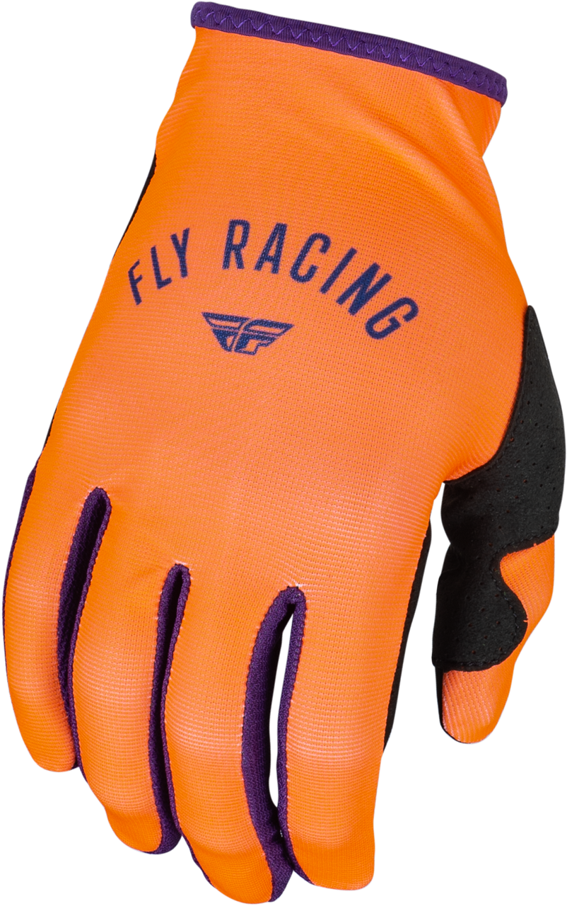 FLY Racing 2025 Youth Girls Lite Gloves Deep Purple/White/Neon Coral Youth Large
