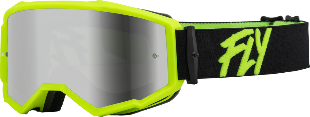 FLY RACING - 37-51500 - ZONE GOGGLE BLACK/HI-VIS W/ SILVER MIRROR/SMOKE LENS