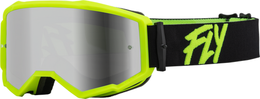 FLY RACING - 37-51500 - ZONE GOGGLE BLACK/HI-VIS W/ SILVER MIRROR/SMOKE LENS