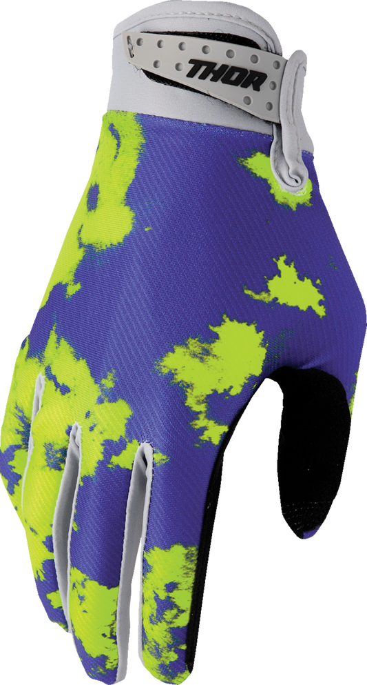Thor 2026 Youth Launchmode Bleach Gloves Gray/Acid