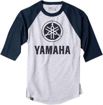 Factory Effex Yamaha Baseball T-Shirt - Gray/Navy Blue