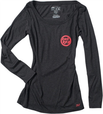 Factory Effex 2017 Womens Honda Ride Red Long Sleeves Shirt - Black
