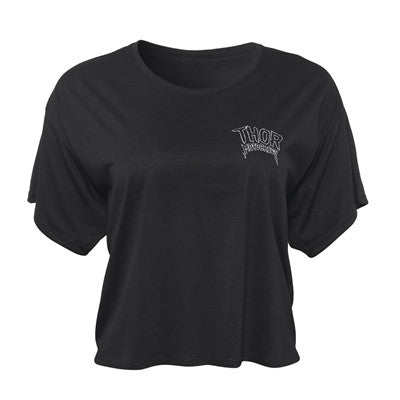 Thor Womens Metal Crop Tee - Black