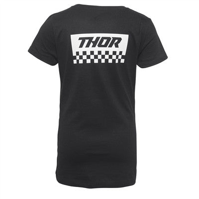 Thor Youth Girls Checkers Tee - Black