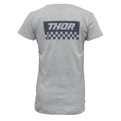 Thor Youth Girls Checkers Tee - Grey