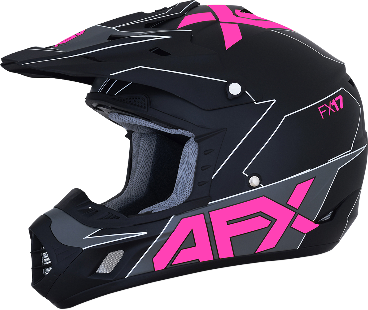 AFX FX-17 Offroad Helmet Aced Matte Black/Pink